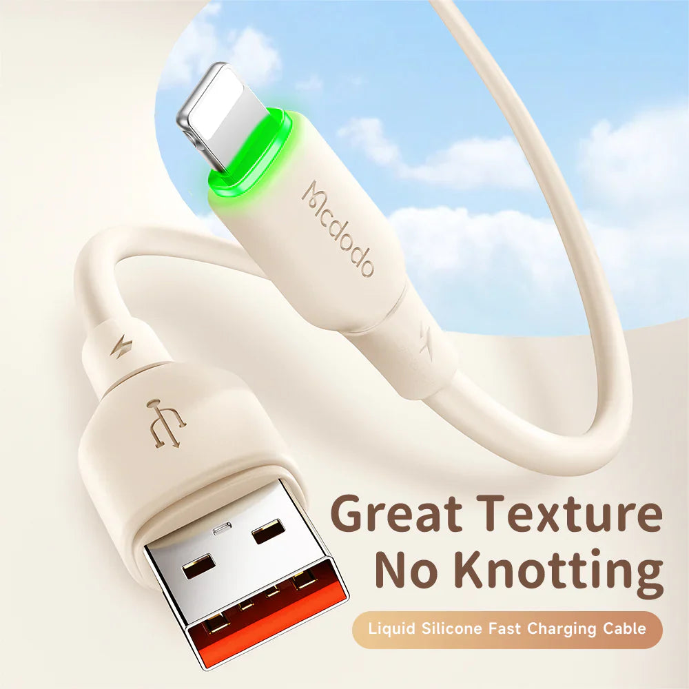 Mcdodo USB to Lightning Cable with LED light 1.2m - كيبل يو اس بي إلى لايتننج مع ضوء ليد بطول 1.2 متر من ماكدودو