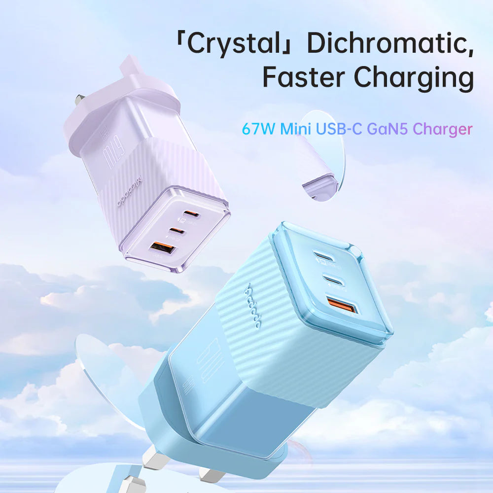 Mcdodo 67W Dichromatic GaN 5 Mini Fast Charger - شاحن جداري بشحن سريع قدرة 67واط من مكدودو