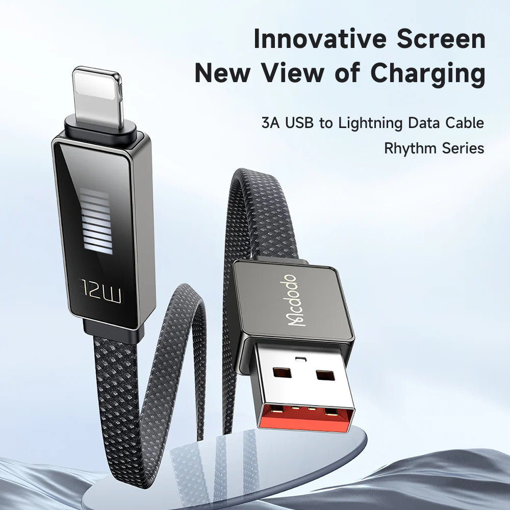 Mcdodo 3A Charging Speed Display Lightning USB Cable 1.2m - ماكدودو عرض سرعة الشحن كابل يو اس بي لايتنينج 1.2 متر