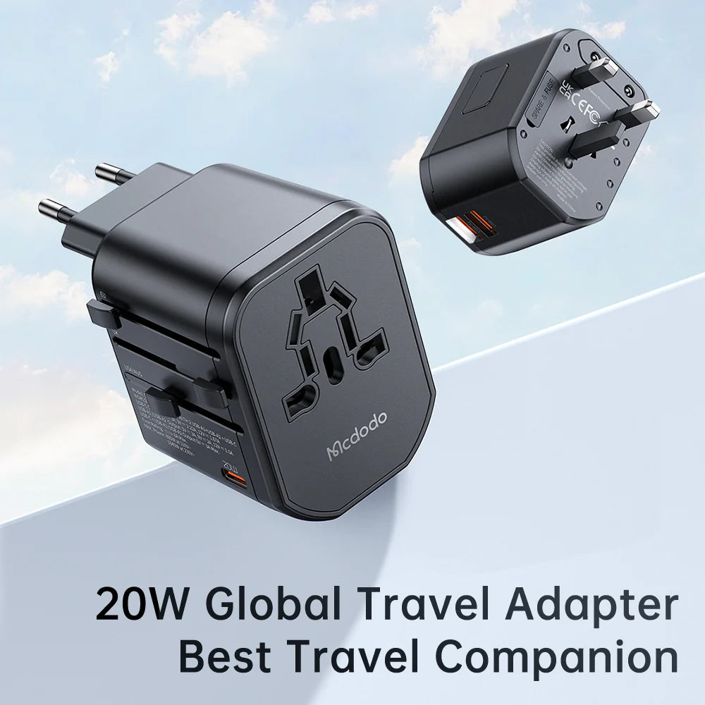 Mcdodo 20W PD Fast Charging Universal Travel Adapter - محول السفر مكدودو 20واط للشحن السريع