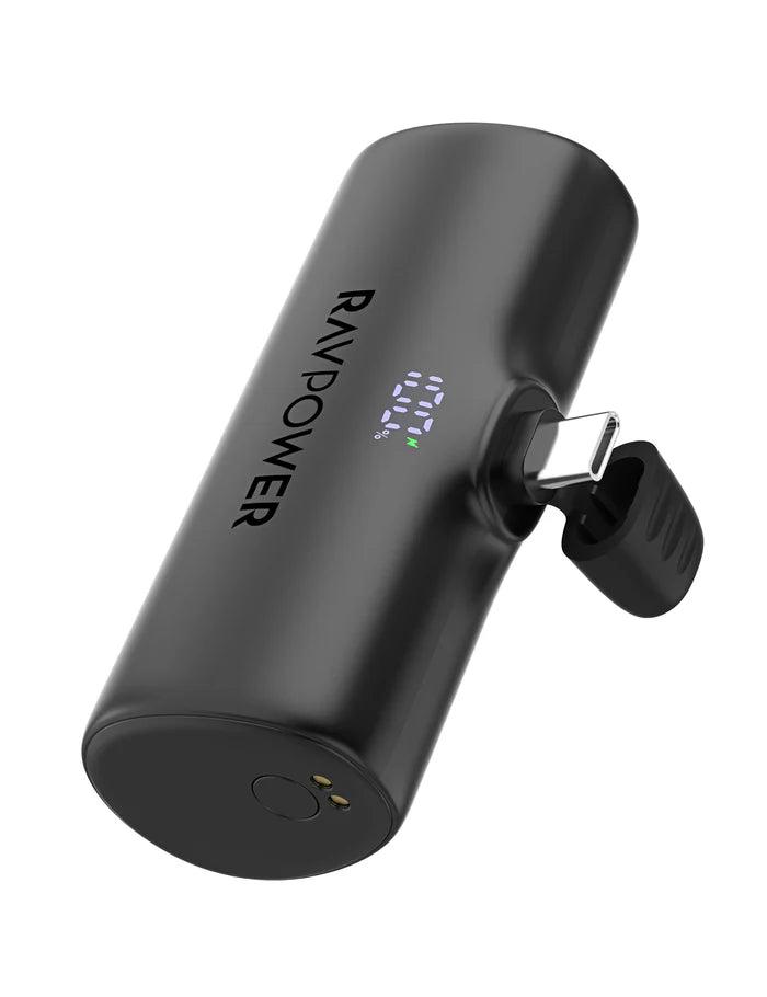 RAVPower RP-PB1221 5000mAh Nano Power Bank 20W USB-C Fast Charging - باور بانك راف باور نانو 5000 مللي أمبير، شحن سريع 20 واط، بمنفذ تايب سي