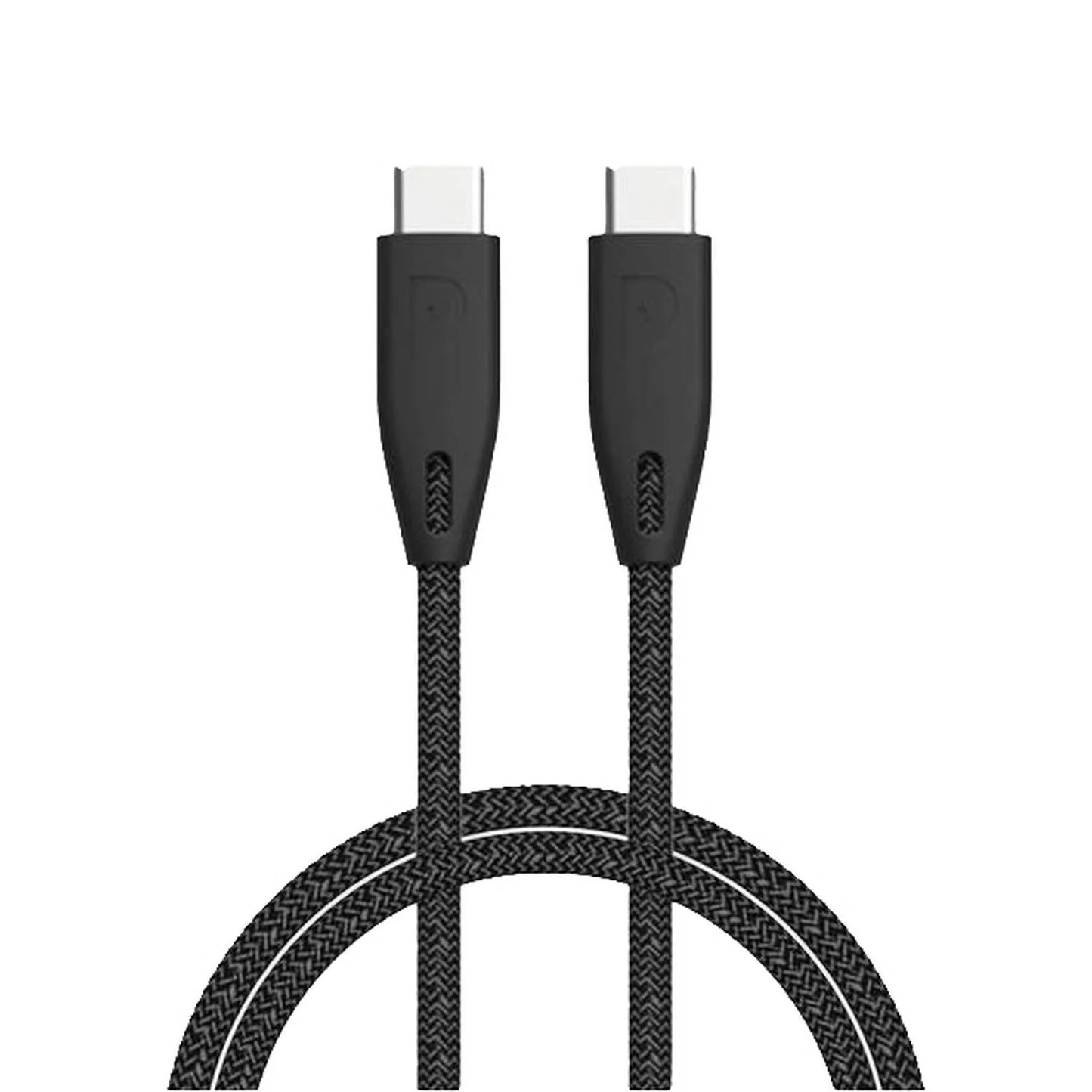 كيبل باورولوجي مضفر يو اس بي سي الى يو اس بي سي بطول 2 متر, شحن سريع 100 واط | Powerology Braided USB-C to USB-C Cable 2M 100W – Fast Charging.