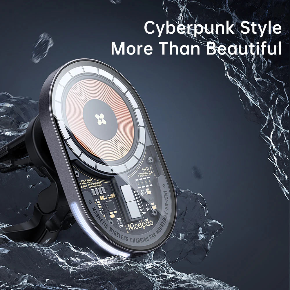 Mcdodo 15W Magnetic Wireless Charger Car Mount - حامل شاحن السيارة اللاسلكي المغناطيسي من ماكدودو 15 واط