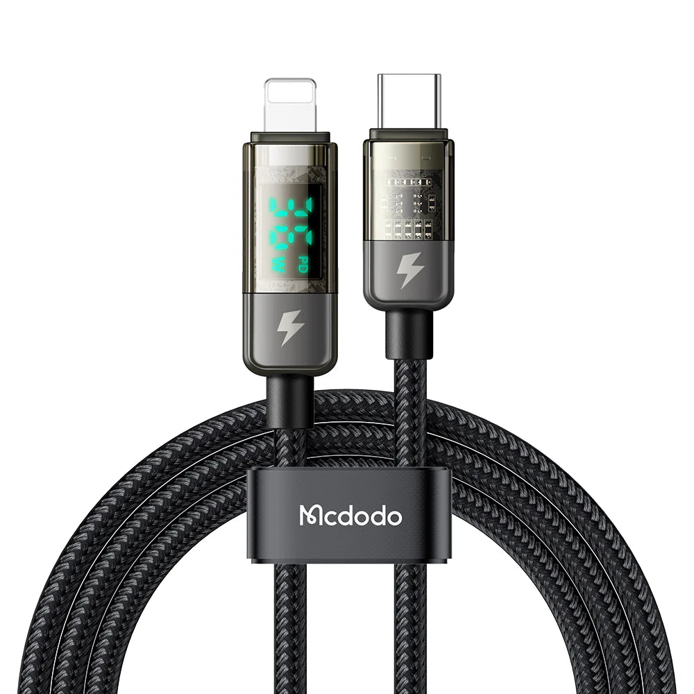 Mcdodo Auto Power Off 36W Charging Power Display Type-C to Lightning Cable 1.2m - كيبل بقدرة 36 واط من تايب سي الى لايتننغ من مكدودو