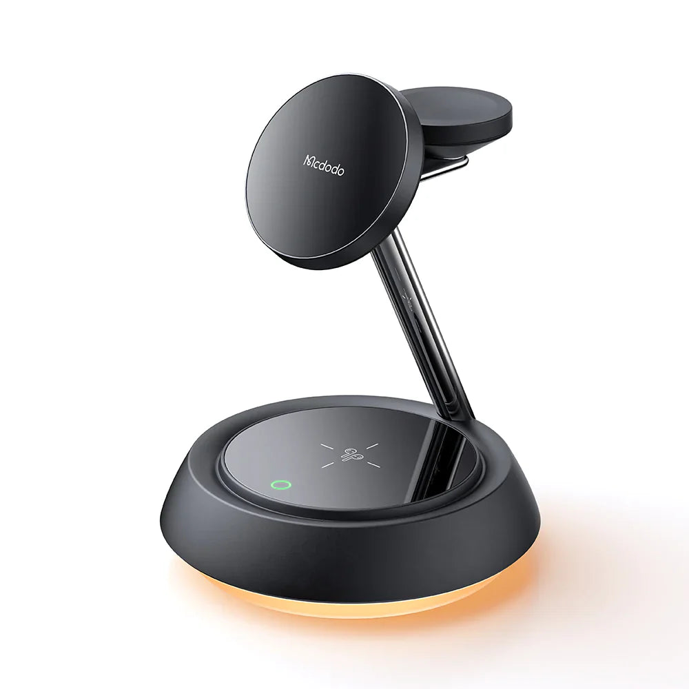 Mcdodo 3 in 1 15W Night Light Magnetic Wireless Charging Station - محطة شحن لاسلكية مغناطيسية 3 في 1 بقوة 15 وات من مكدودو