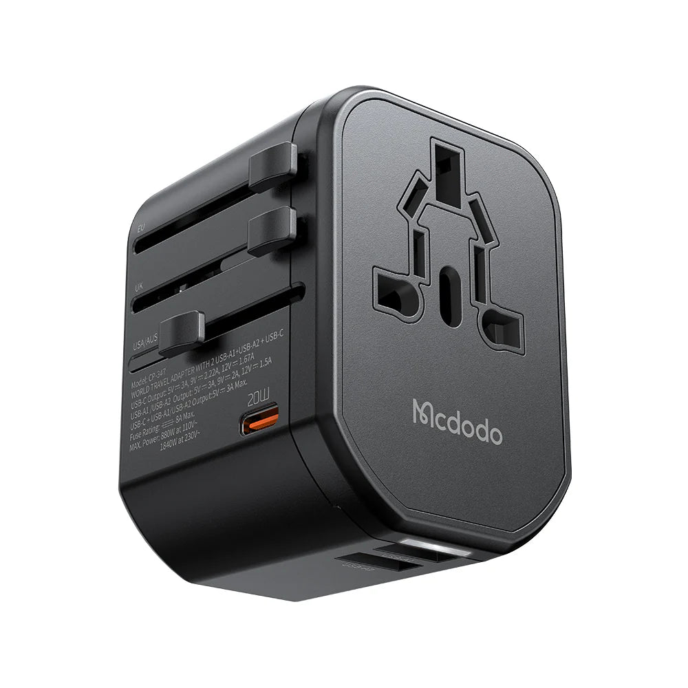 Mcdodo 20W PD Fast Charging Universal Travel Adapter - محول السفر مكدودو 20واط للشحن السريع