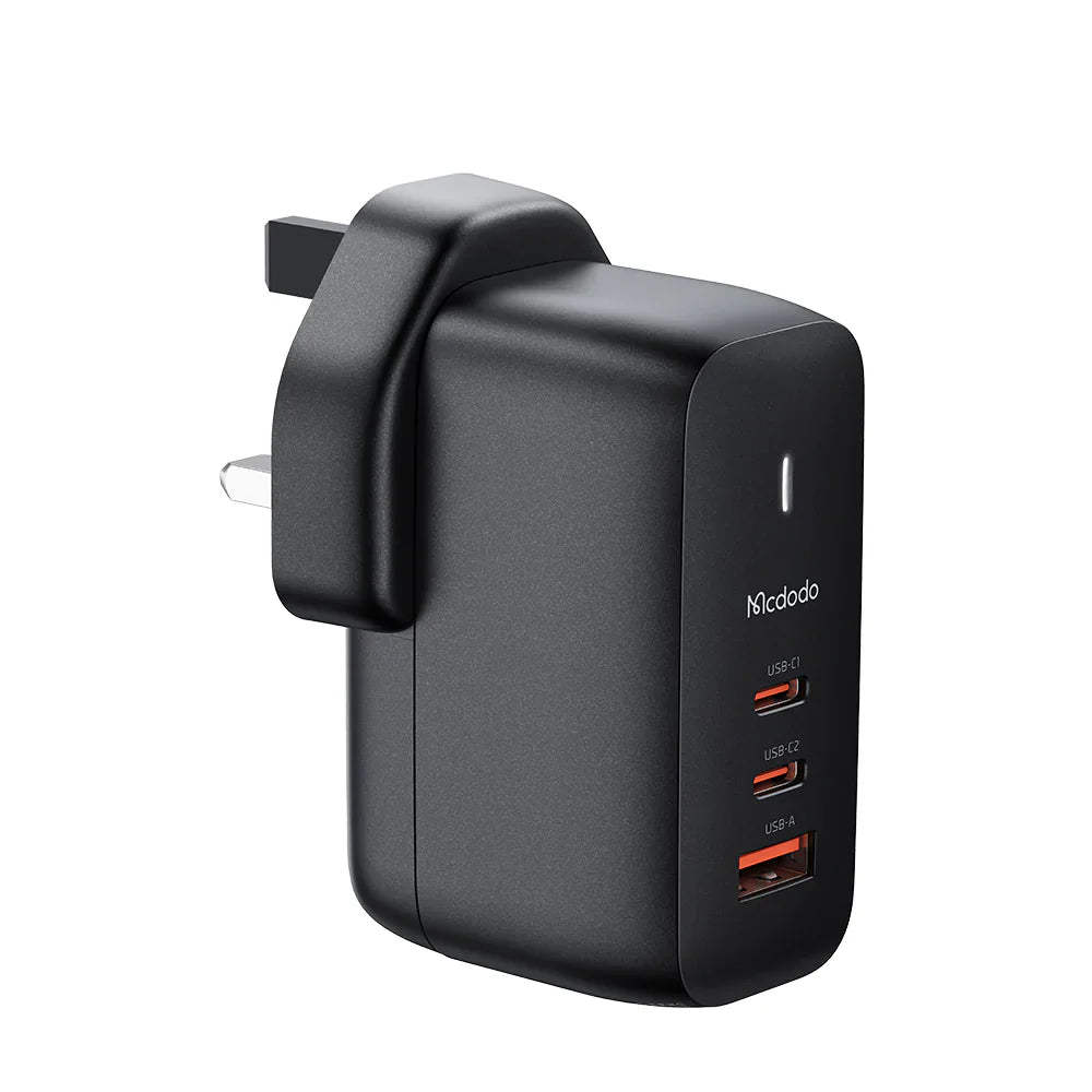 Mcdodo Convertible 65W GaN Dual Type-C & USB Fast Charger - شاحن جداري بمنفذين تايب سي ومنفذ يو اس بي سريع الشحن بقدرة 65 واط من مكدودو