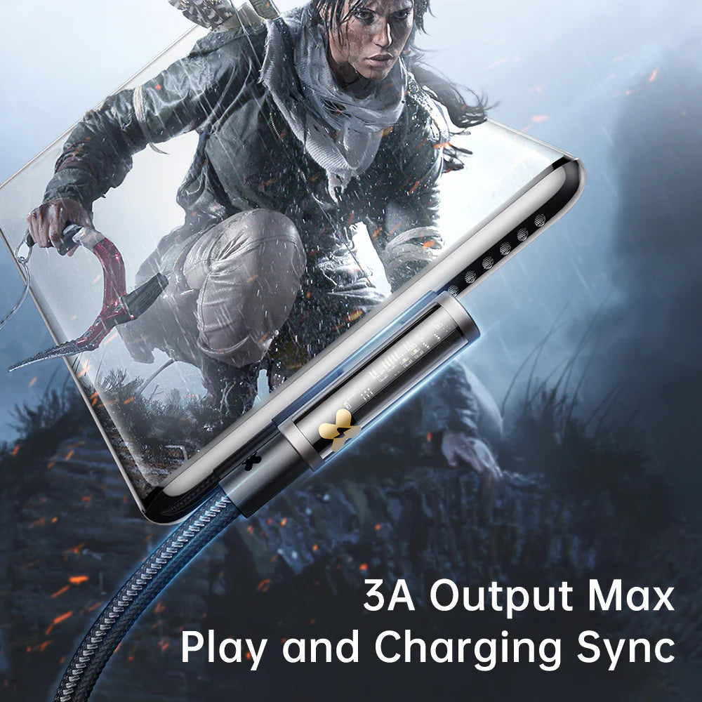 Mcdodo Type-C to Type-C PD 60W Elbow Transparent Data Cable 1.2m - كيبل تايب سي الى تايب سي سريع الشحن بقدرى 60 واط وطول 1.2متر من مكدودو