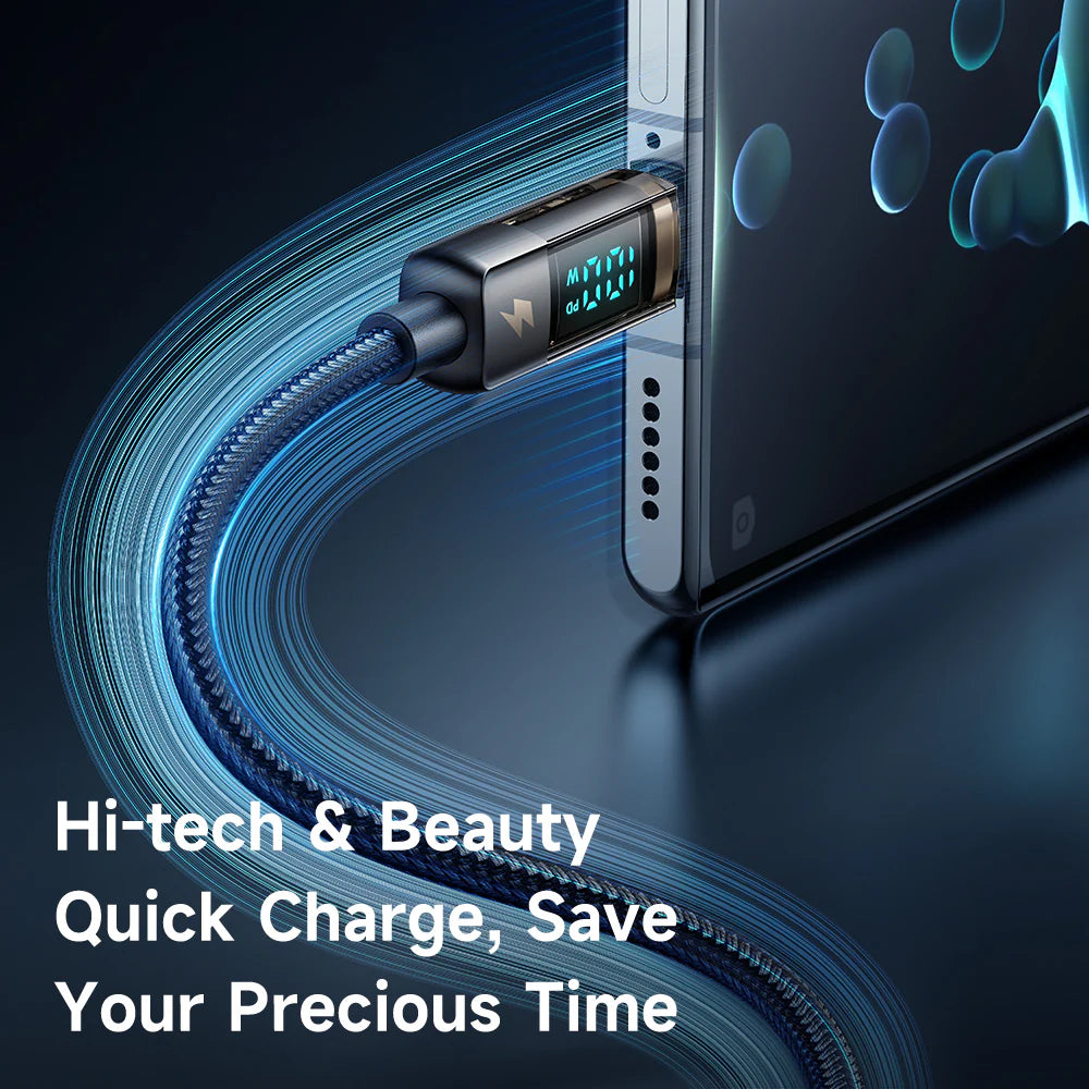 Mcdodo USB-C to USB-C Cable 100W PD Rapid Charging Output Screen Display - كيبل مكدودو يو اس بي سي إلى يو اس بي سي 100 وات شحن سريع