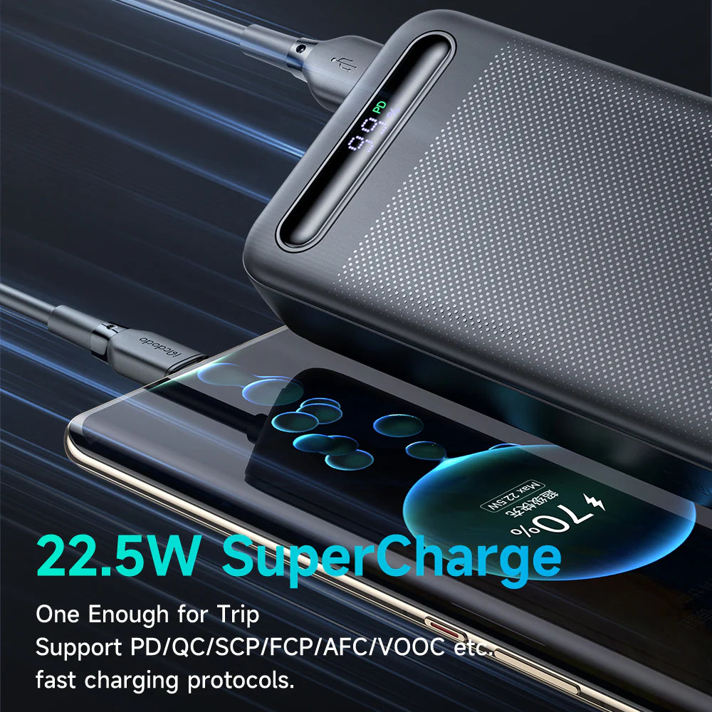 Mcdodo 22.5W PD+QC Power Bank 20000mAh with Digital Display - باور بانك سريع الشحن بقدرة 22.5واط ةبسعة 20000ميلي أمبير من مكدودو