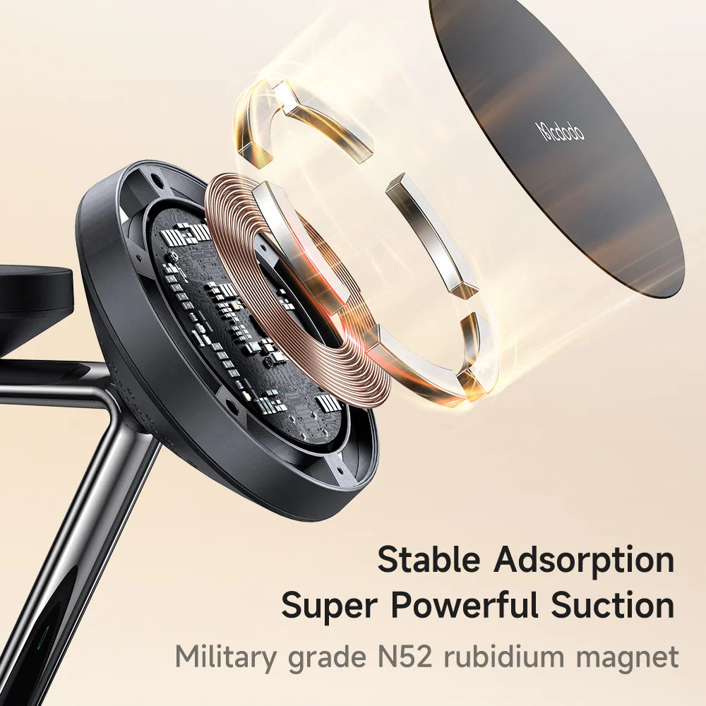 Mcdodo 3 in 1 15W Night Light Magnetic Wireless Charging Station - محطة شحن لاسلكية مغناطيسية 3 في 1 بقوة 15 وات من مكدودو