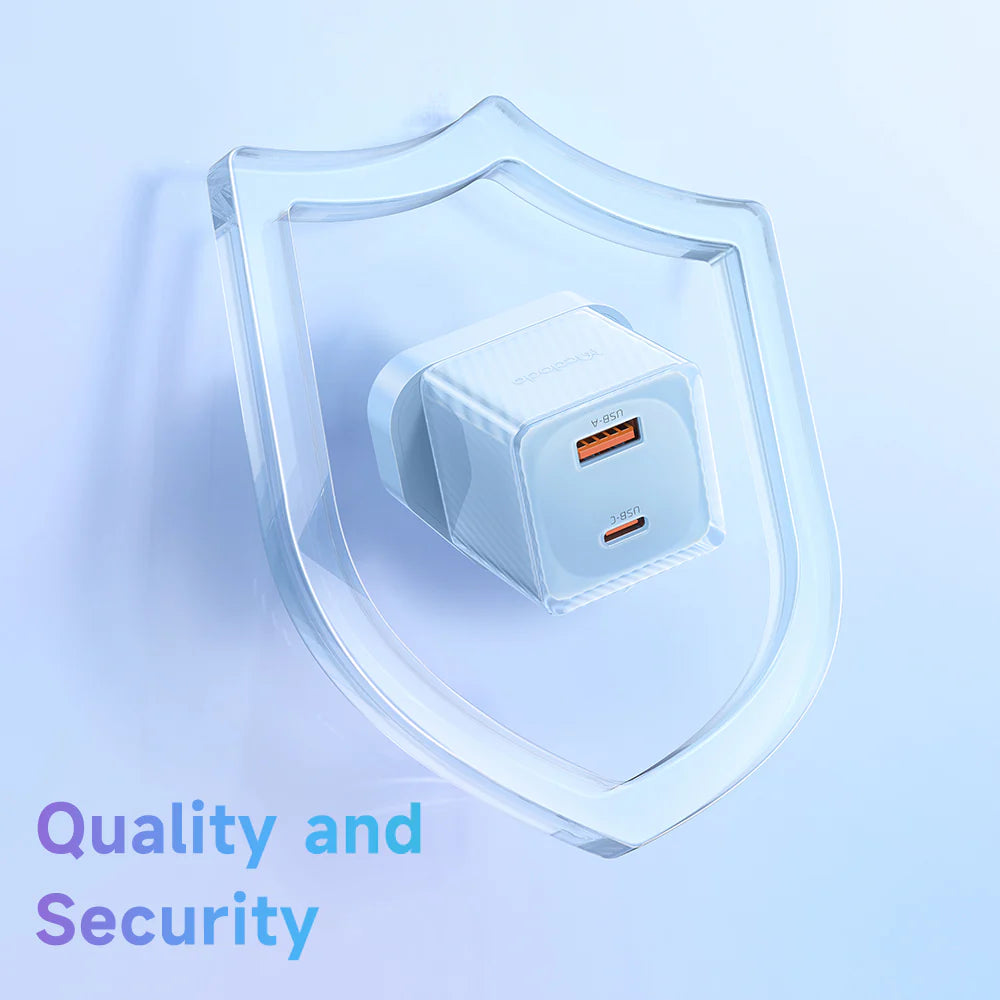 Mcdodo PD 33W Port USB-C and Port USB GaN Fast Charger - شاحن جداري سريع الشحن بقدرة 33واط مع منفذ يو اس بي سي ومنفذ يو اس بي من مكدودو