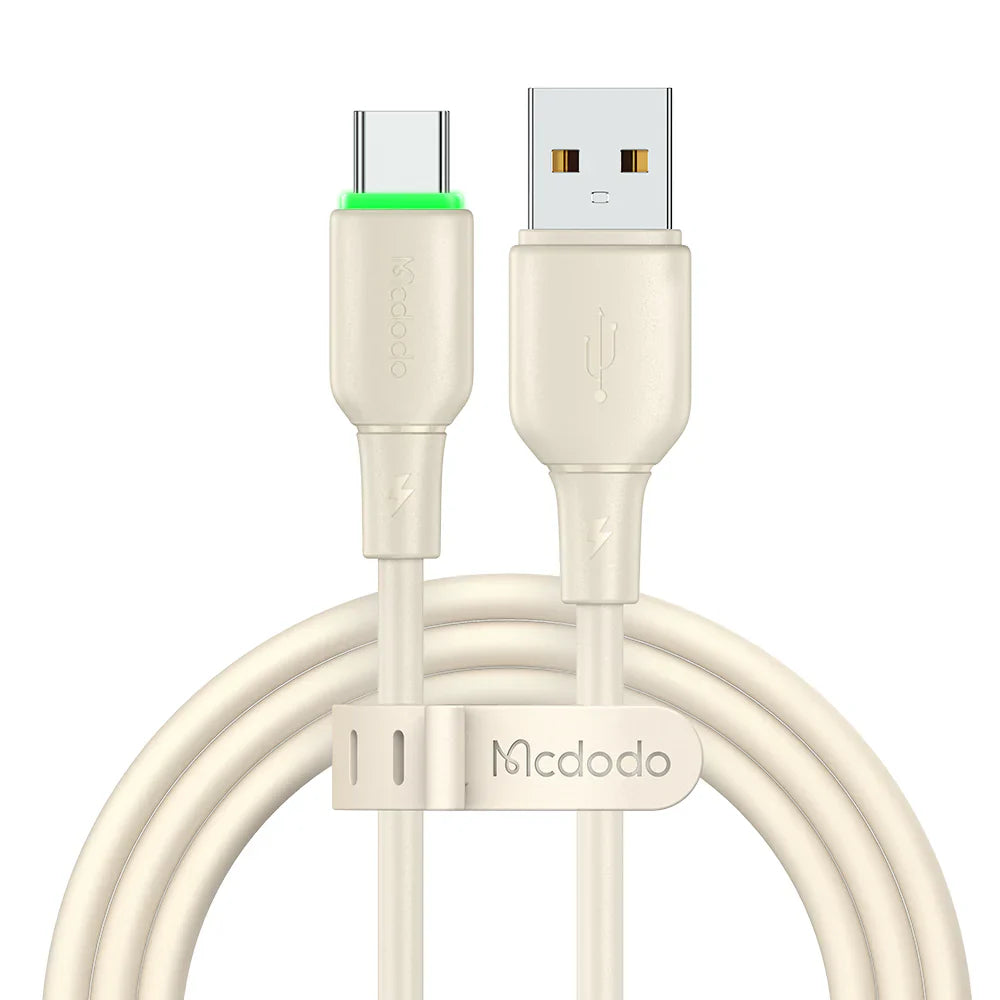 Mcdodo Silicone 6A USB C Data Cable with LED 1.2m - كابل بيانات من ماكدودو سيليكون تايب سي مع ليد بطول 1.2 متر