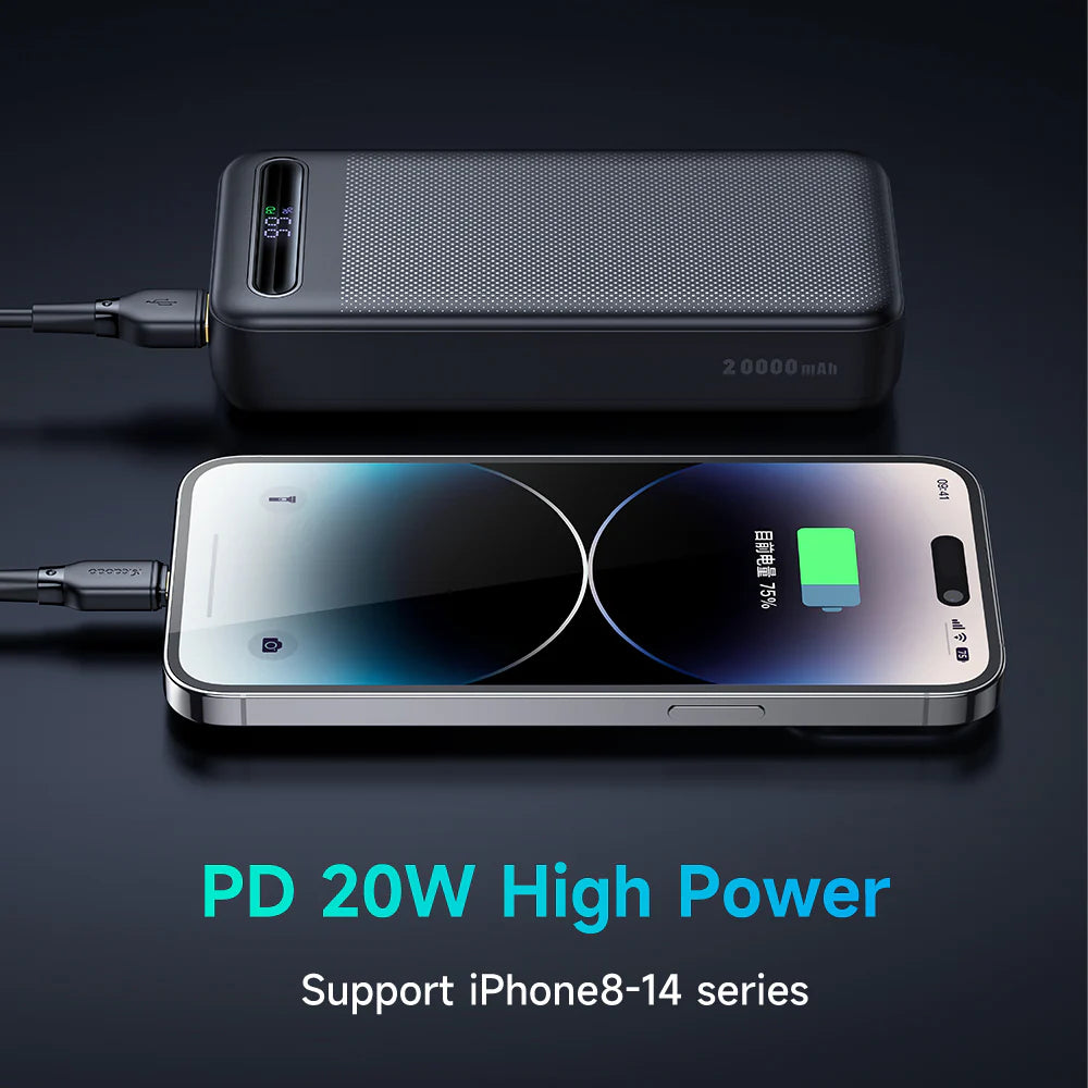Mcdodo 22.5W PD+QC Power Bank 20000mAh with Digital Display - باور بانك سريع الشحن بقدرة 22.5واط ةبسعة 20000ميلي أمبير من مكدودو