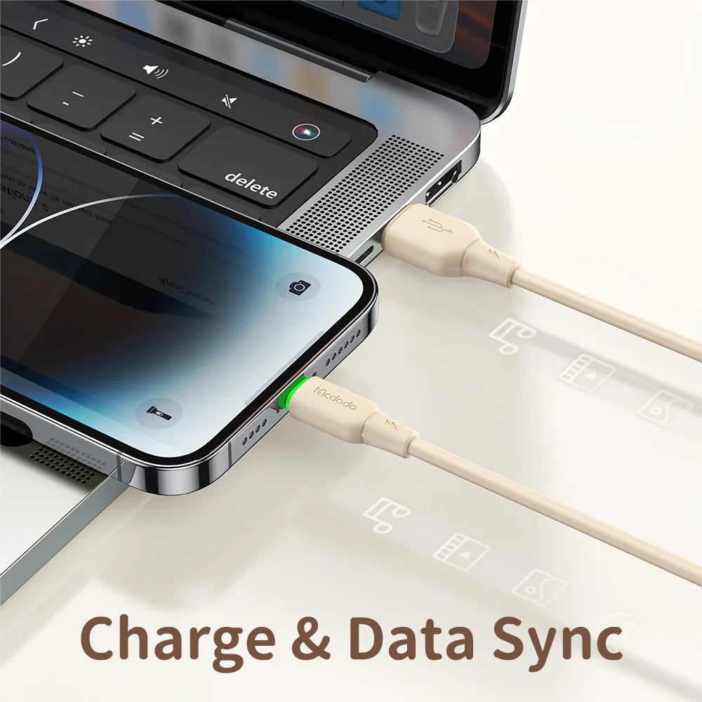 Mcdodo USB to Lightning Cable with LED light 1.2m - كيبل يو اس بي إلى لايتننج مع ضوء ليد بطول 1.2 متر من ماكدودو