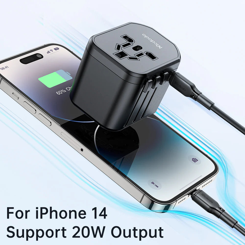 Mcdodo 20W PD Fast Charging Universal Travel Adapter - محول السفر مكدودو 20واط للشحن السريع