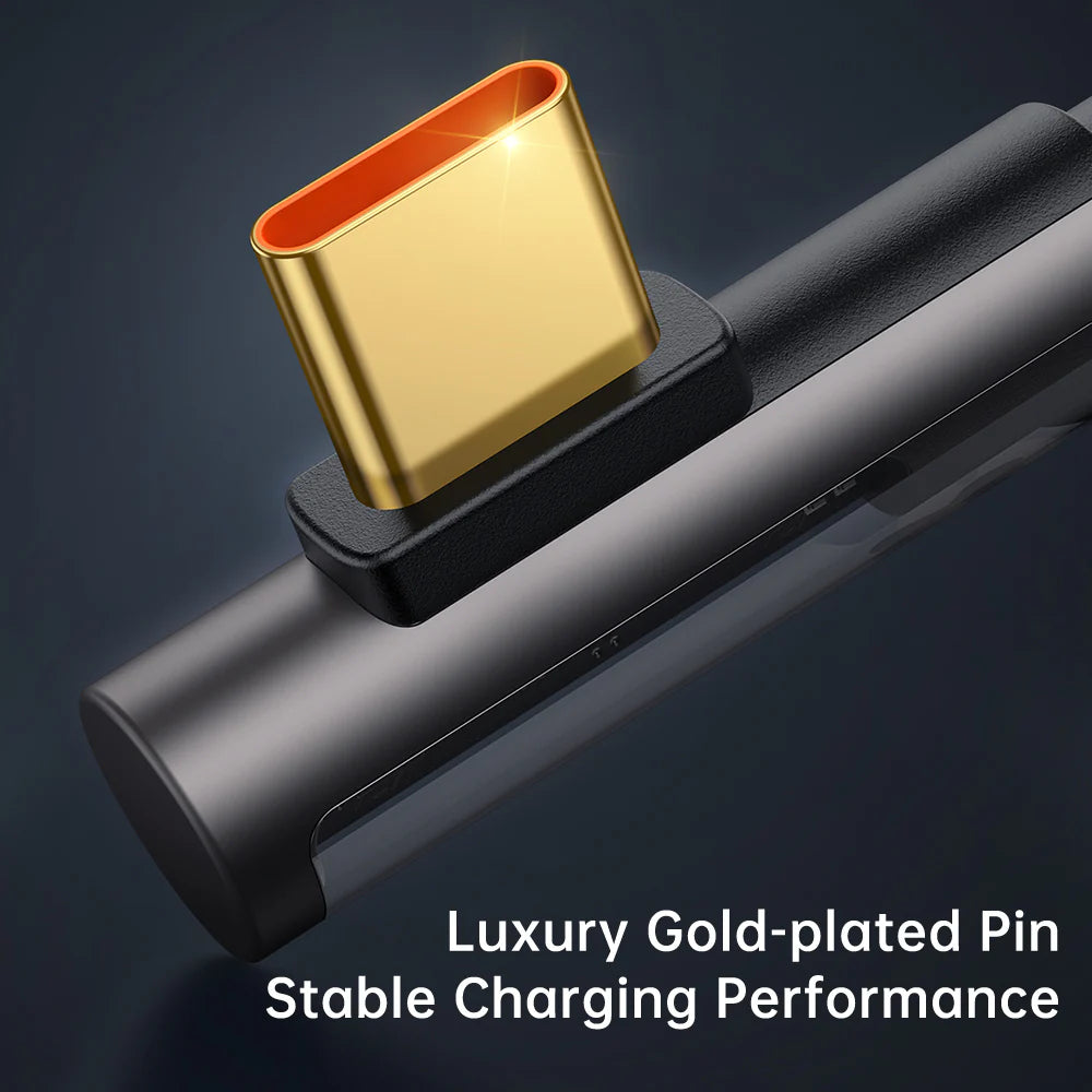 Mcdodo Type-C to Type-C PD 60W Elbow Transparent Data Cable 1.2m - كيبل تايب سي الى تايب سي سريع الشحن بقدرى 60 واط وطول 1.2متر من مكدودو