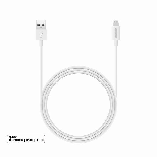 RockRose Ivory AL 1M 2.4A Lightning To USB Charge & Sync Cable - روك روز أيفوري اي أل كابل للشحن و المزامنة بطول 1 متر / 2.4 امبير لايتنينج الى يو اس بي