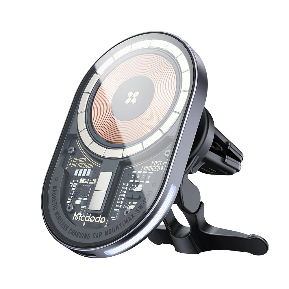 Mcdodo 15W Magnetic Wireless Charger Car Mount - حامل شاحن السيارة اللاسلكي المغناطيسي من ماكدودو 15 واط