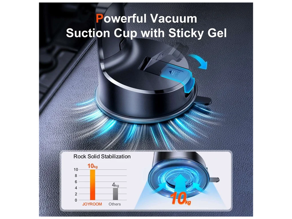 حامل هاتف للسيارة جويرووم للداشبورد بتصميم انسيابي ودوران 360 درجة | JoyRoom JR-ZS284 Universal Vehicle Dashboard Phone Holder 360° Rotating Car Mount