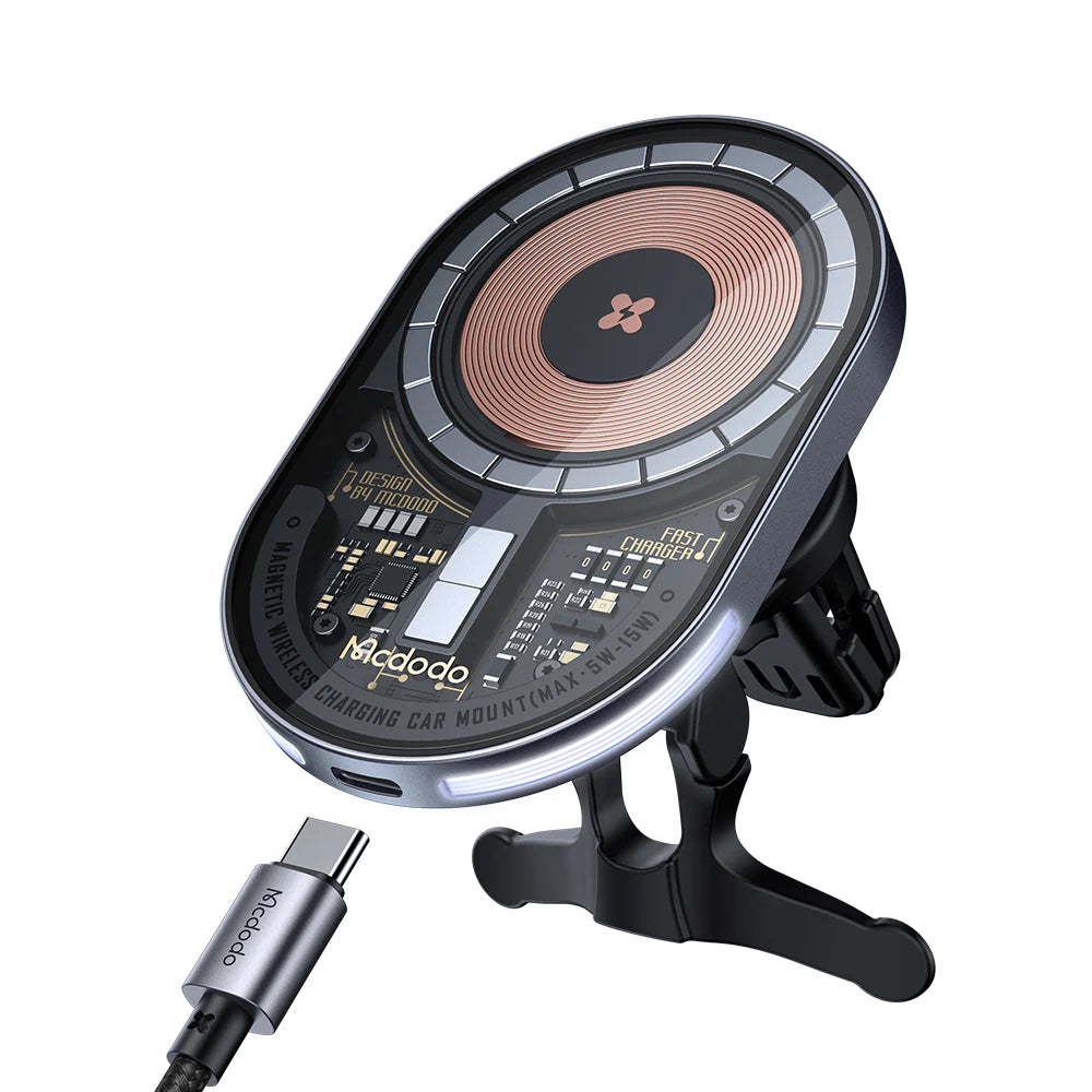 Mcdodo 15W Magnetic Wireless Charger Car Mount - حامل شاحن السيارة اللاسلكي المغناطيسي من ماكدودو 15 واط