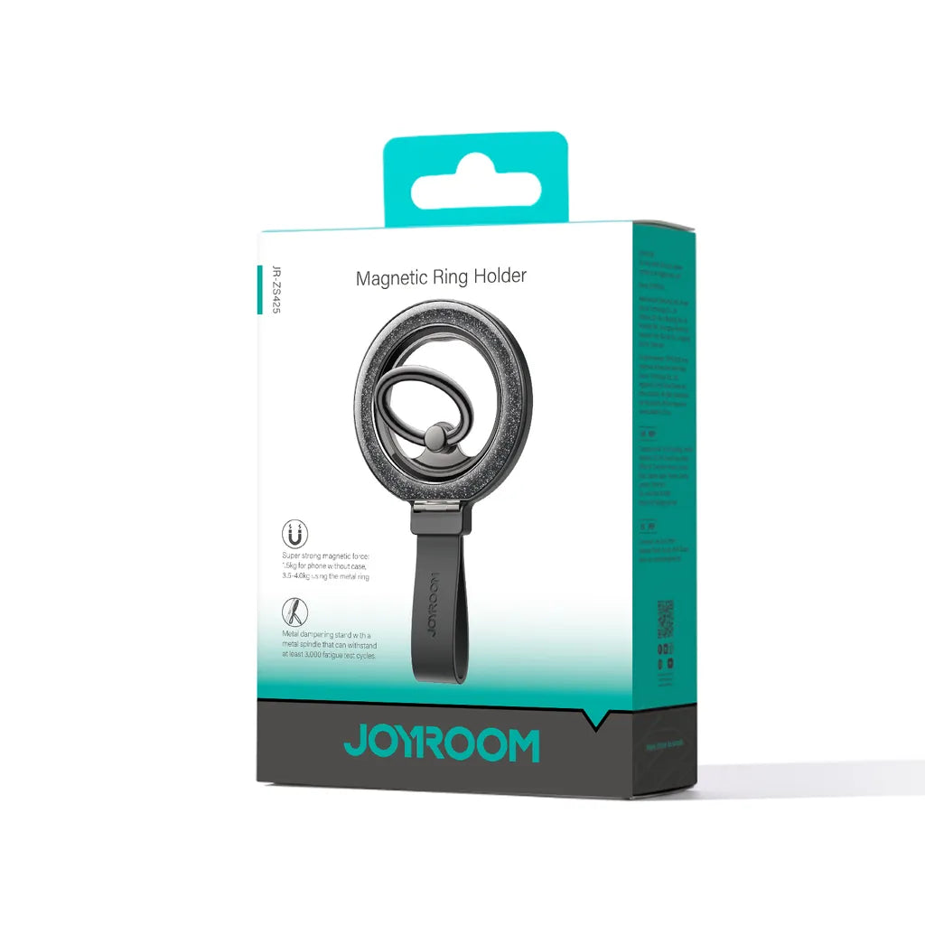 حامل هاتف جويرووم JR-ZS435 المغناطيسي مع حلقة لامعة - اسود | JOYROOM JR-ZS425 Magnetic MagSafe Phone Holder with Shiny Ring