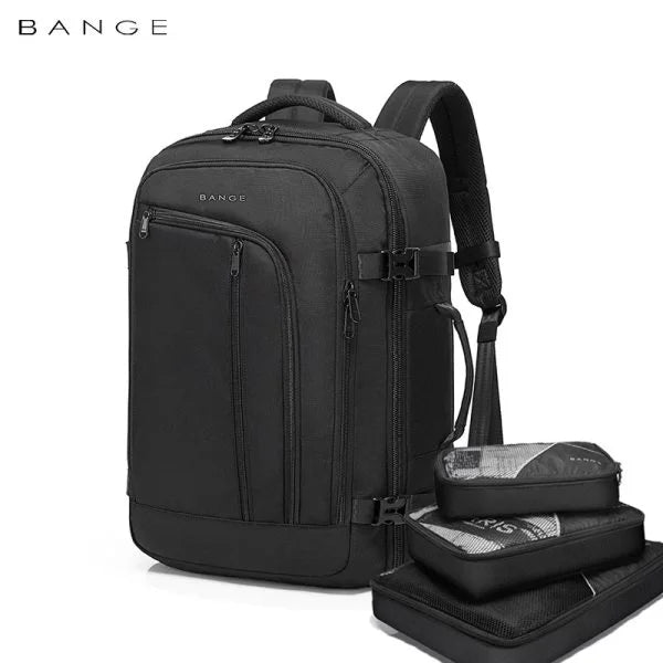 حقيبة ظهر بانجي 40 لتر للسفر والرحلات مع منظمات داخلية - اسود | BANGE BG-1916 40L Travel Overnight & Flight Storage Backpack – Black