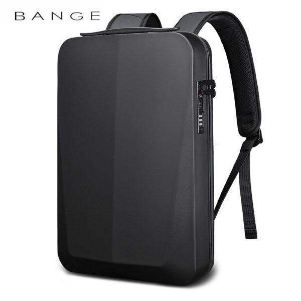 حقيبة ظهر بانجي بغطاء صلب للاعمال مضادة للماء مع منفذ يو اس بي - اسود | BANGE Business Hard Shell Computer Bag Men Backpack Waterproof Luggage – Black