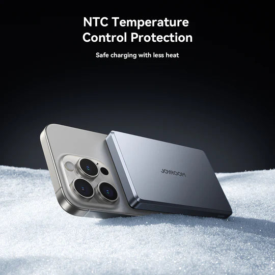 باور بانك جويرووم مغناطيسي فائق النحافة بسعة 10,000 مللي امبير وبقدرة شحن 20 واط - رمادي | JOYROOM JR-PBM08 Ultra Slim Metal Magnetic Wireless Power Bank 20W 10000mAh – Gray