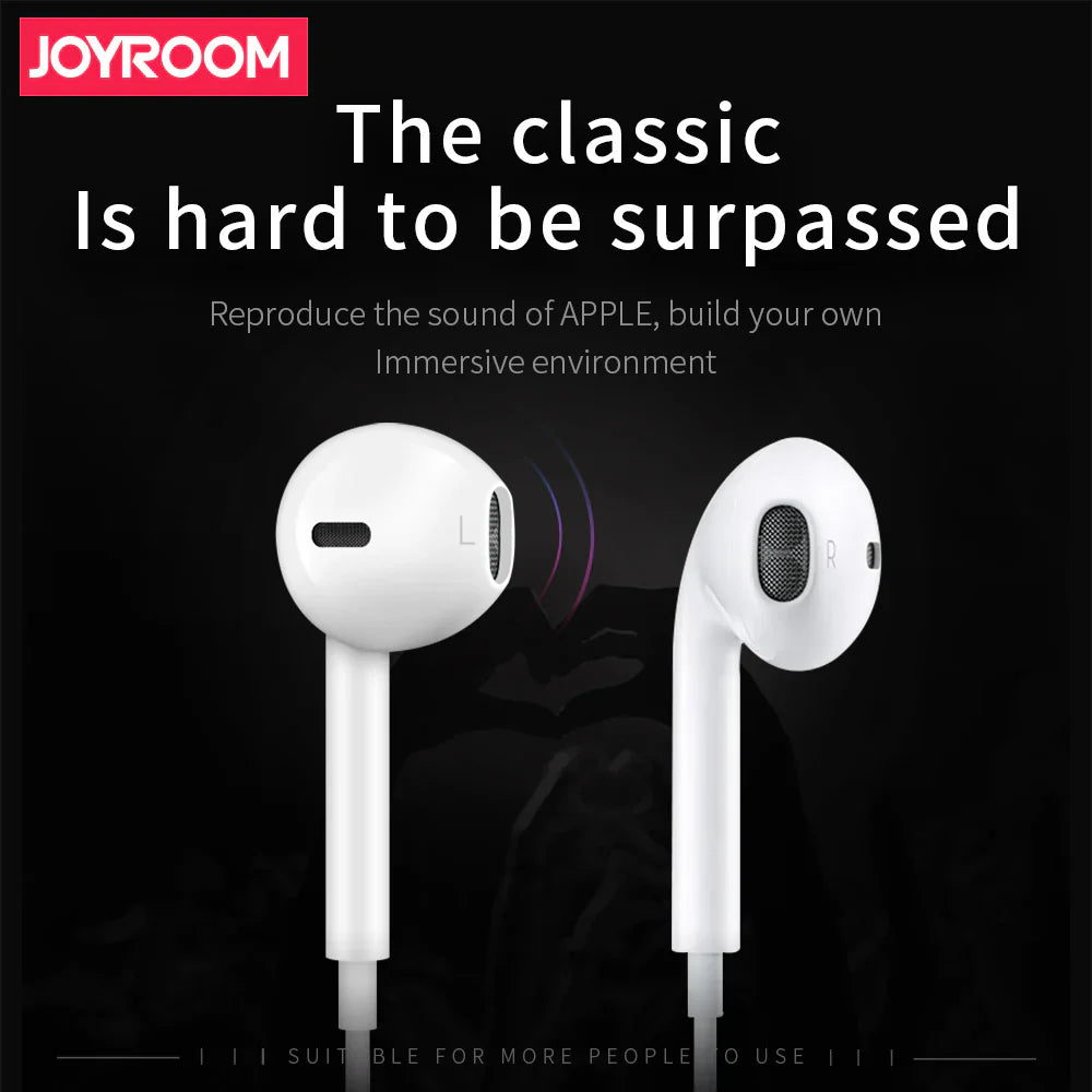سماعات أذن سلكية جويرووم بمنفذ 3.5 ملم - صوت عالي الجودة | JOYROOM Wired Earphones 3.5mm High-Quality Sound