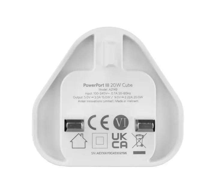 شاحن انكر باور بورت III, شحن سريع 20 واط, منفذ يو اس بي سي | Anker PowerPort III, 20W USB-C Fast Charger