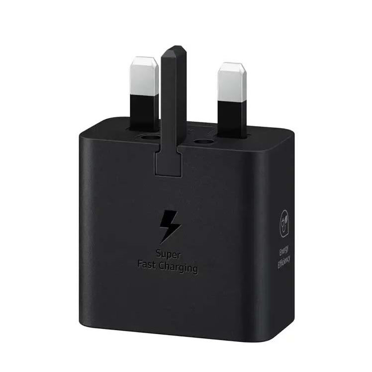 شاحن سامسونج بقدرة شحن 25 واط بمقبس ثلاثي - اسود | Samsung 25W PD USB-C Adapter 3-Pin – Black