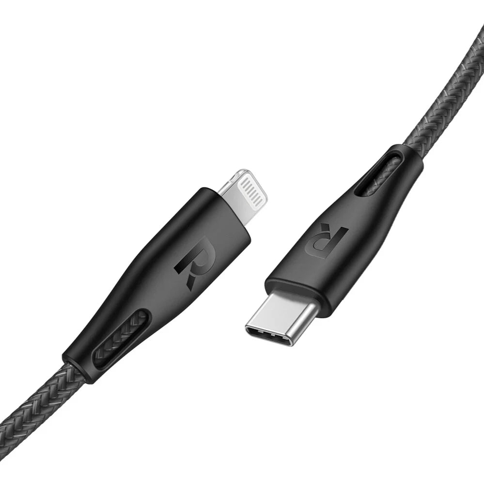 كيبل راف باور CB1017 يو اس بي سي الى لايتننغ بطول 1.2 متر - اسود | RAVPower RP-CB1017 Type-C to Lightning Cable 1.2m Nylon - Black