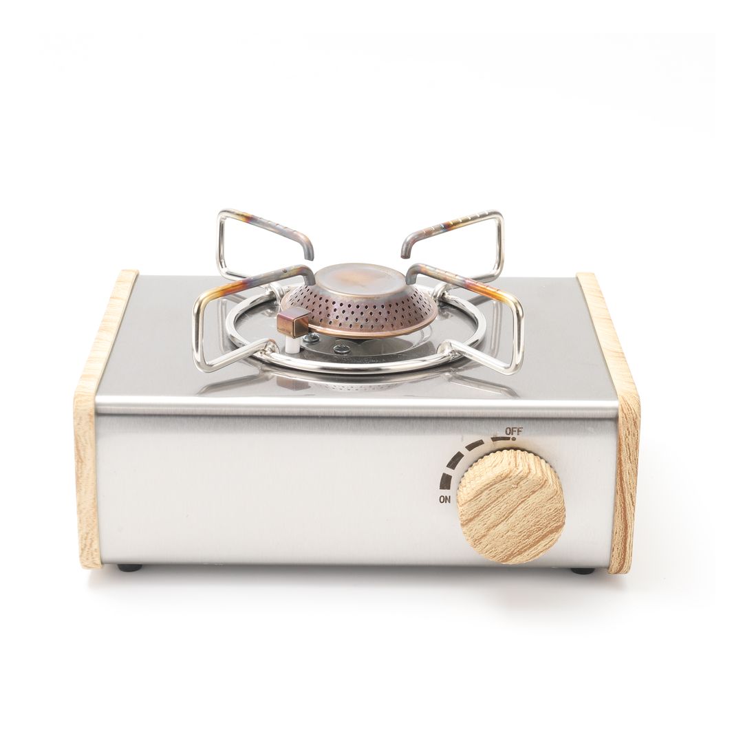 موقد غاز محمول للتخييم من بورودو لايف ستايل بقدرة 2800 واط - بني فاتح | Porodo Lifestyle Camping Portable Single Burner Gas Stove 2800W - Light Brown