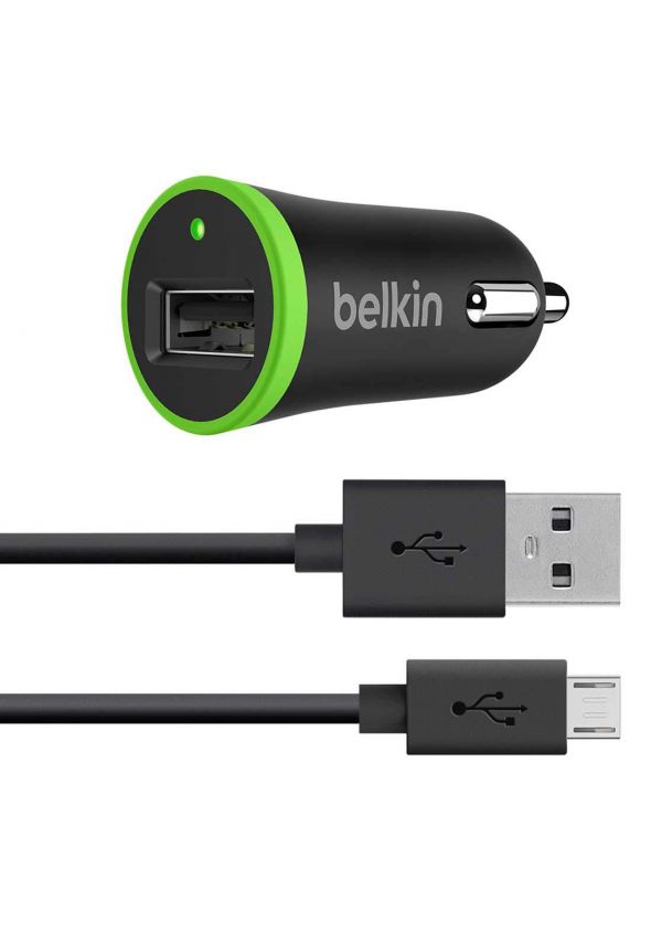 شاحن موبايل للسيارة مع كيبل مايكرو - Belkin Car Charger With Micro USB Cable 12W