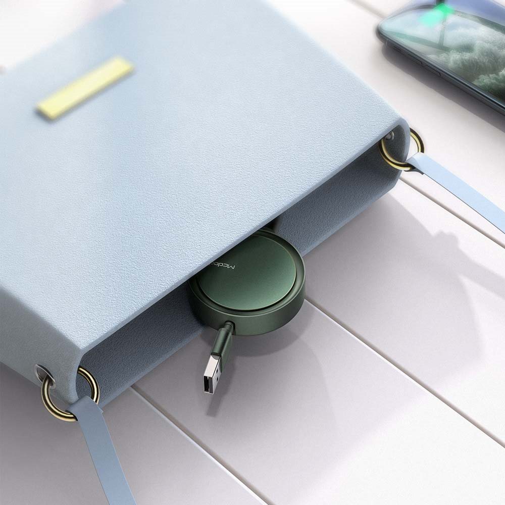 Mcdodo 3 in 1 Retractable Charging Cable, 3.7 ft (1.2 m) - كيبل شحن ماكدودو 3 في 1 قابل للسحب، 3.7 قدم (1.2 متر)