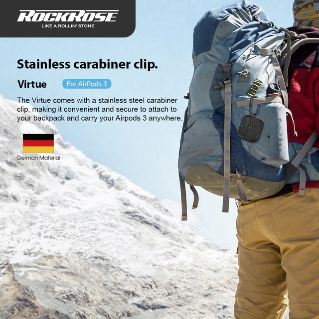 حافظة حماية متينة ألياف كربونيه لسماعات ايربودز 3 روك روز - RockRose Virtue TPU Case For AirPods 3
