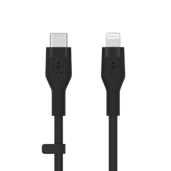 Belkin BoostCharge Flex USB-C Silicone Cable with Lightning Connector 1M - كيبل سيلكون يو اس بي سي الى لايتننغ بتقنية البوست شارجر بطول 1 متر