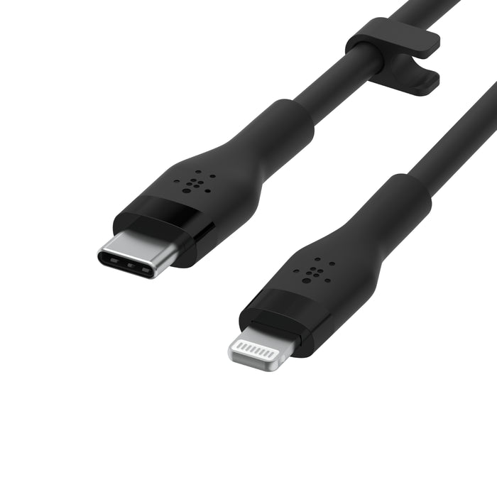 Belkin BoostCharge Flex USB-C Silicone Cable with Lightning Connector 1M - كيبل سيلكون يو اس بي سي الى لايتننغ بتقنية البوست شارجر بطول 1 متر