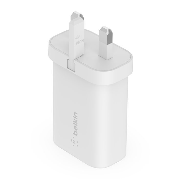 Belkin BoostCharge 25W wall charger with PPS USB charger plug with USB-C Power Delivery - شاحن جداري بقوة 25 واط براس شحن يو اس بي سي بتقنية البوست شارجر