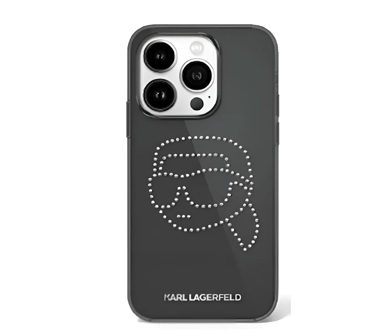 Karl Lagerfeld IML Hard Case with Karl Head Stud Design Logo for iPhone 16 Pro Max | كفر كارل لاغرفيلد صلب بشعار رأس كارل البارز لهاتف ايفون 16 برو ماكس