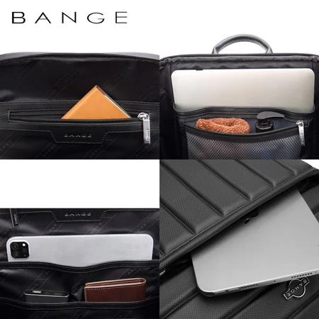 حقيبة ظهر بانجي Ys001 للاعمال مع جيب لابتوب حجم 14 انش وحامل Airtag - اسود | Bange Ys001 Backpack Bag for Office Work, For Laptop 14 Inch & iPad Tablet 12.9 Inch, Airtag Hanger – Black