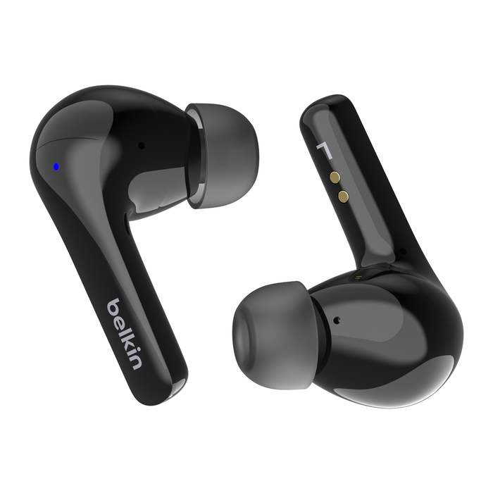 Belkin SoundForm™ Motion True Wireless Earbuds Noise Cancelling Ear Buds with Wireless Charging Case & Dual Microphone - سماعات لاسلكيو ساوند فورم للأذنين مع إلغاء الضوضاء وعلبة شحن لاسلكية وميكروفون مزدوج من بيلكن