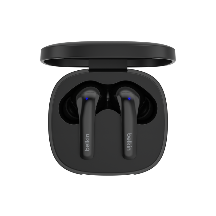 Belkin SoundForm™ Motion True Wireless Earbuds Noise Cancelling Ear Buds with Wireless Charging Case & Dual Microphone - سماعات لاسلكيو ساوند فورم للأذنين مع إلغاء الضوضاء وعلبة شحن لاسلكية وميكروفون مزدوج من بيلكن