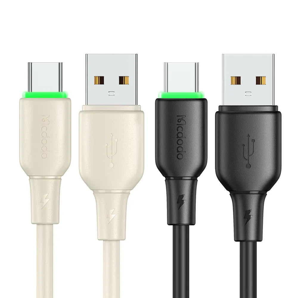 Mcdodo Silicone 6A USB C Data Cable with LED 1.2m - كابل بيانات من ماكدودو سيليكون تايب سي مع ليد بطول 1.2 متر