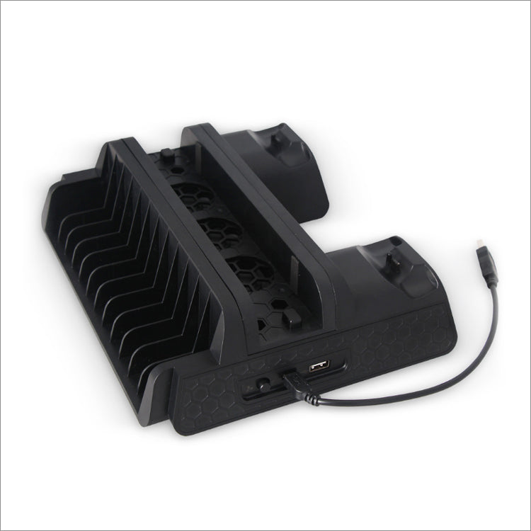قاعدة شحن وتبريد Dobe لـ PS4 - Charging & Cooling Stand - Multi-functional Dual Controller - Black