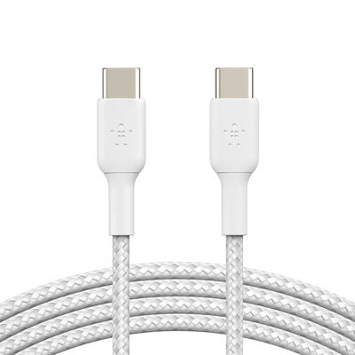 Belkin BoostCharge Braided USB-C to USB-C Cable 1M/3.3ft - كابل شحن يو اس بي سي الى يو اس بي سي بتقنية البوست شارجر وطول 1 متر من بيلكن