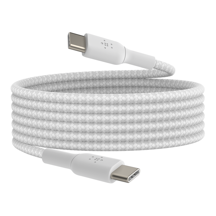 Belkin BoostCharge Braided USB-C to USB-C Cable 1M/3.3ft - كابل شحن يو اس بي سي الى يو اس بي سي بتقنية البوست شارجر وطول 1 متر من بيلكن