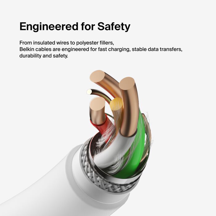 Belkin BoostCharge Cable USB-C to USB-C 2M - كيبل سريع الشحن من التايب سي الى التايب سي بطول 2متر