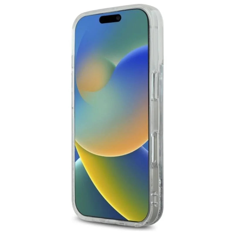 Karl Lagerfeld MagSafe Liquid Glitter Hard Case with Karl Head for iPhone 16 Pro | كفر كارل لاغرفيلد بلمعة سائلة شفافة ودعم ماج سيف لهاتف ايفون 16 برو